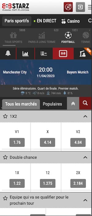 cotes man city vs bayern munich