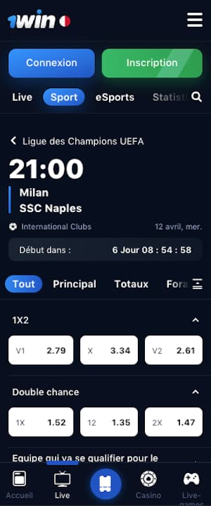 cotes milan vs naples 