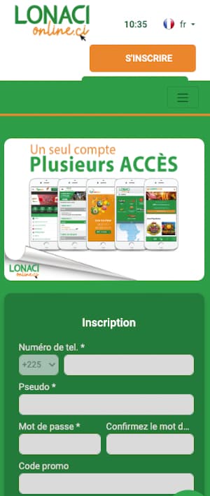 sportcash inscription sur mobile