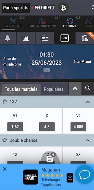 cotes union philadelphia vs inter miami