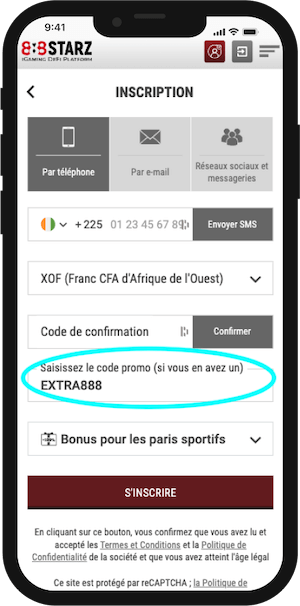 888starz code promo inscription