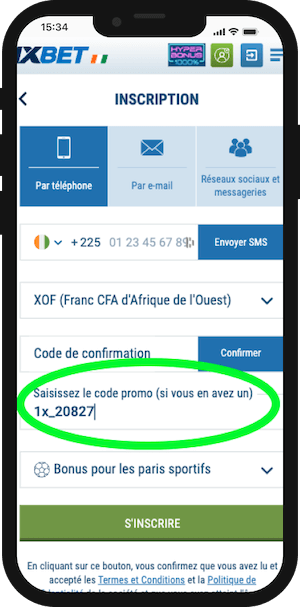 1xbet code promo