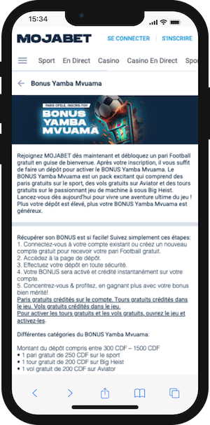 mojabet bonus bienvenue