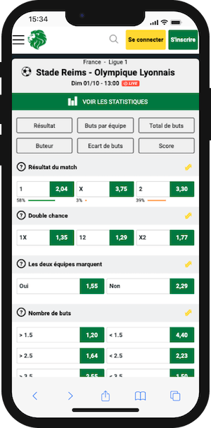 cotes reims lyon avex sunubet