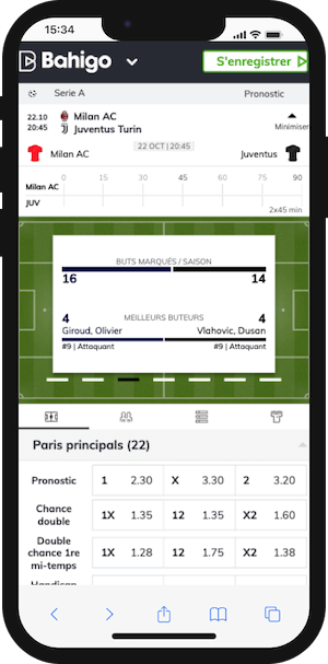 cotes pour parier milan ac vs juventus avec bahigo