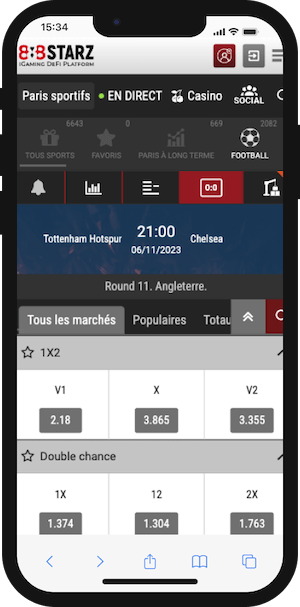 cotes tottenham vs chelsea sur 888starz