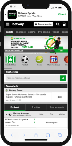 betway sur mobile