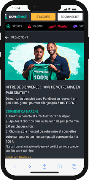 paridirect bonus 5000 f cfa