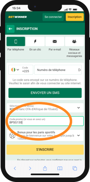 betwinner code promo pour inscription