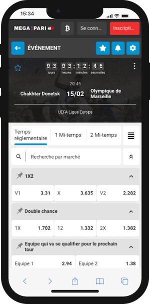 cotes shaktar donetsk vs olympique marseille sur megapari