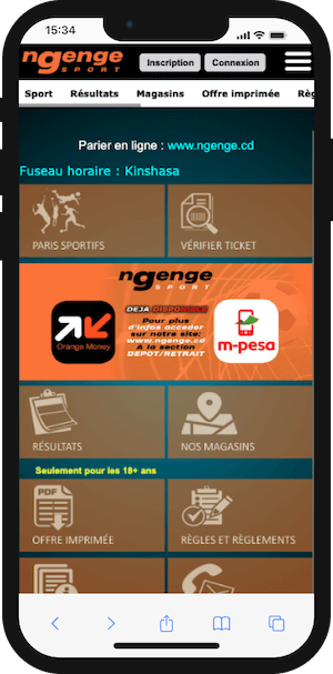 ngenge sport sur mobile