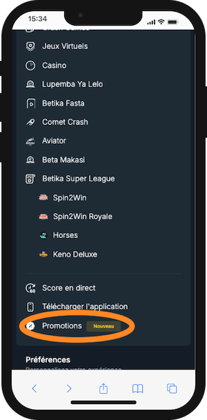 ou trouver les promotions sur betika