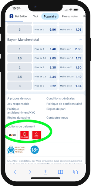 moyens de paiement sur mojabet