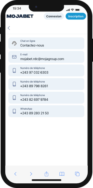contact mojabet