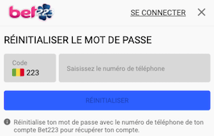 comment creer un nouveau mot de passe sur bet223