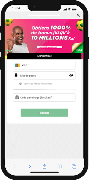 s inscrire sur pmuc depuis un smartphone